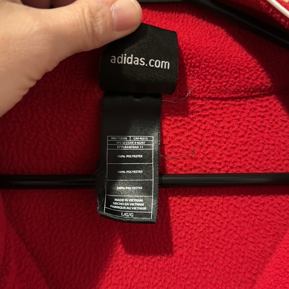 Adidas Nebraska Cornhusker 3 Stripe Mens L 2016 Edition Red Quarter Zip Pullover - Picture 6 of 7